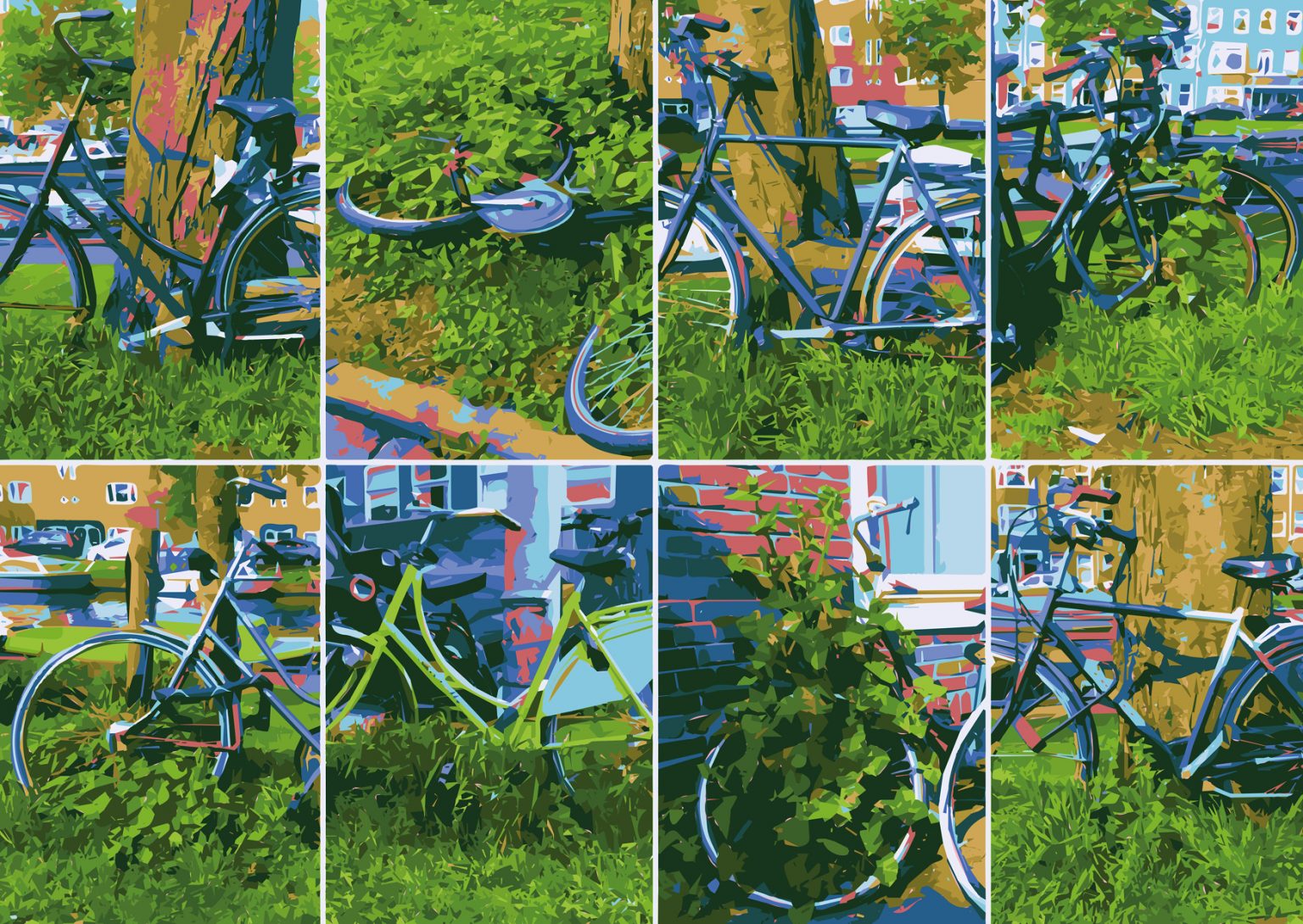 Werkloze fietsen aan de Admiralengracht - mei 2020 - Corona in de Stad